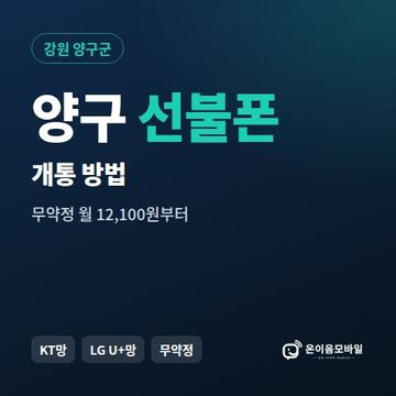 양구군선불폰 개통 방법 안내 이미지