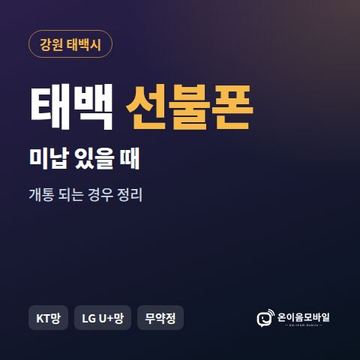 태백시선불폰 미납요금 있을 때 안내 이미지
