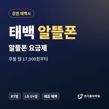 태백알뜰폰 요금제 비교 안내 이미지