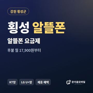 횡성알뜰폰 요금제 비교 안내 이미지