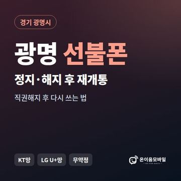 광명시정지폰 선불폰 개통 안내 이미지
