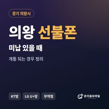 의왕시선불폰 미납요금 있을 때 안내 이미지
