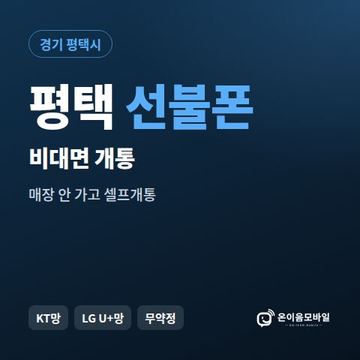 평택선불유심 비대면 개통 안내 이미지