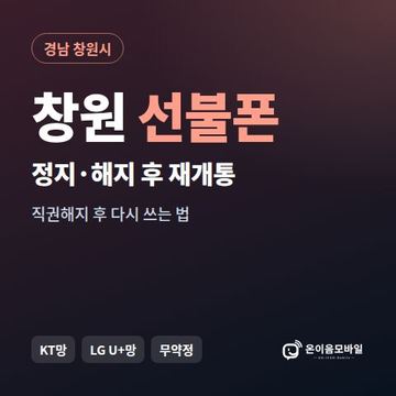 창원시정지폰 선불폰 개통 안내 이미지
