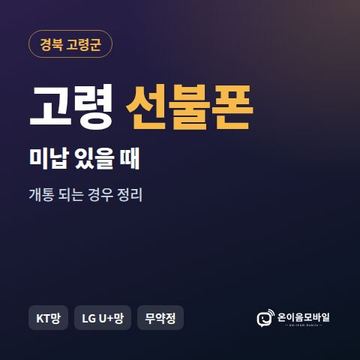 고령군선불폰 미납요금 있을 때 안내 이미지