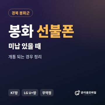 봉화군선불폰 미납요금 있을 때 안내 이미지