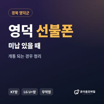 영덕군선불폰 미납요금 있을 때 안내 이미지