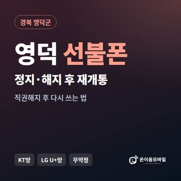 영덕군정지폰 선불폰 개통 안내 이미지