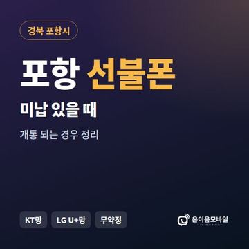 포항시선불폰 미납요금 있을 때 안내 이미지