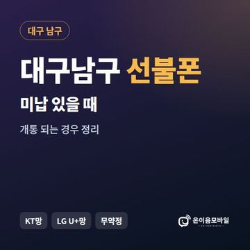 대구남구선불폰 미납요금 있을 때 안내 이미지