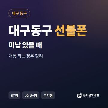대구동구선불폰 미납요금 있을 때 안내 이미지