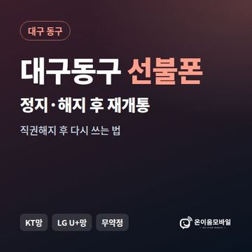 대구동구정지폰 선불폰 개통 안내 이미지