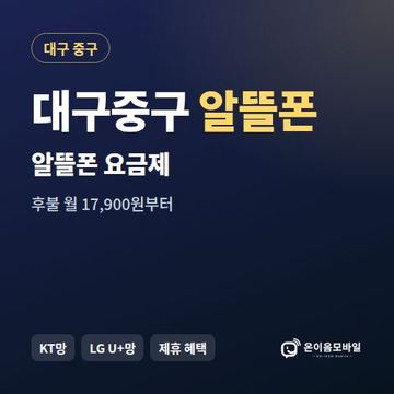 대구중구알뜰폰 요금제 비교 안내 이미지