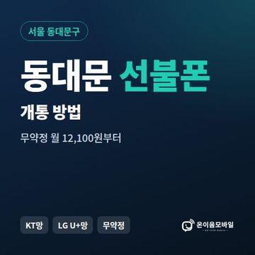 동대문구선불폰 개통 방법 안내 이미지