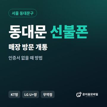 동대문선불폰 방문센터 개통 안내 이미지