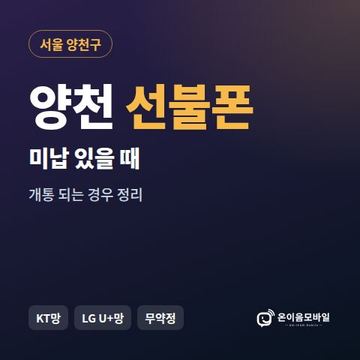 양천구선불폰 미납요금 있을 때 안내 이미지