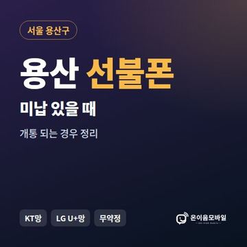 용산구선불폰 미납요금 있을 때 안내 이미지