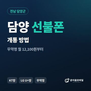 담양군선불폰 개통 방법 안내 이미지