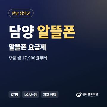 담양알뜰폰 요금제 비교 안내 이미지