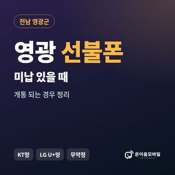 영광군선불폰 미납요금 있을 때 안내 이미지