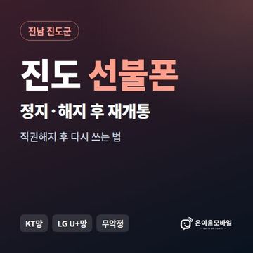 진도군정지폰 선불폰 개통 안내 이미지