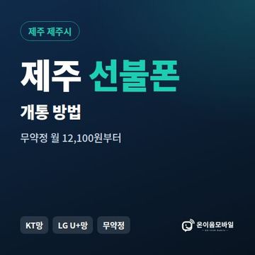 제주시선불폰 개통 방법 안내 이미지