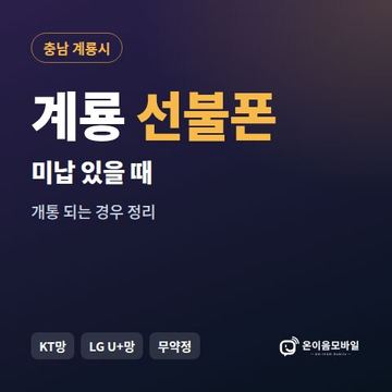 계룡시선불폰 미납요금 있을 때 안내 이미지