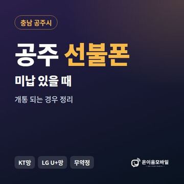 공주시선불폰 미납요금 있을 때 안내 이미지