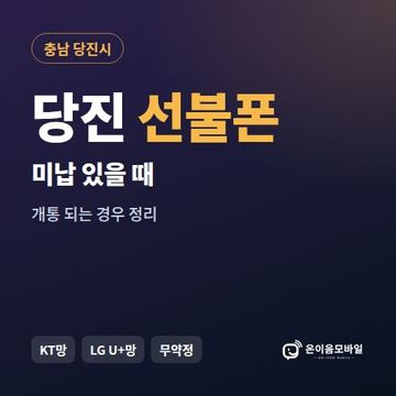 당진시선불폰 미납요금 있을 때 안내 이미지