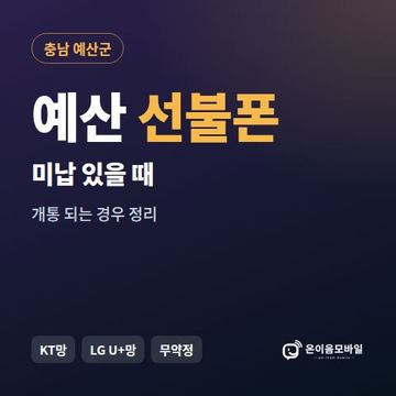 예산군선불폰 미납요금 있을 때 안내 이미지