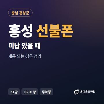 홍성군선불폰 미납요금 있을 때 안내 이미지