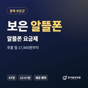 보은알뜰폰 요금제 비교 안내 이미지